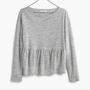 MADEWELL Linen Flare Hem Tee SIZE XS